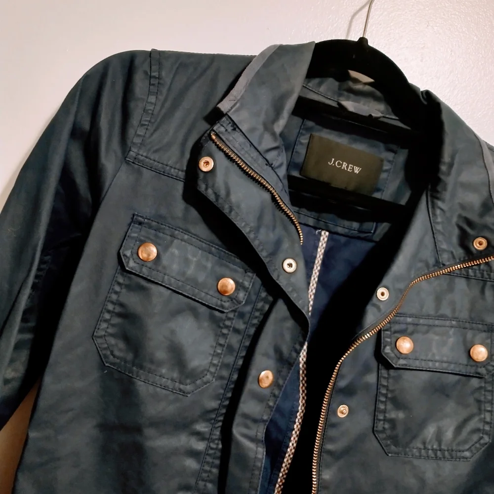 J Crew Navy blue jacket with gold hardware size xS